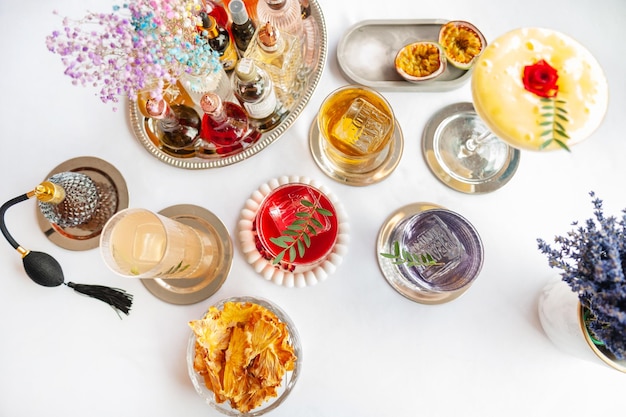 Assorted dishes on table